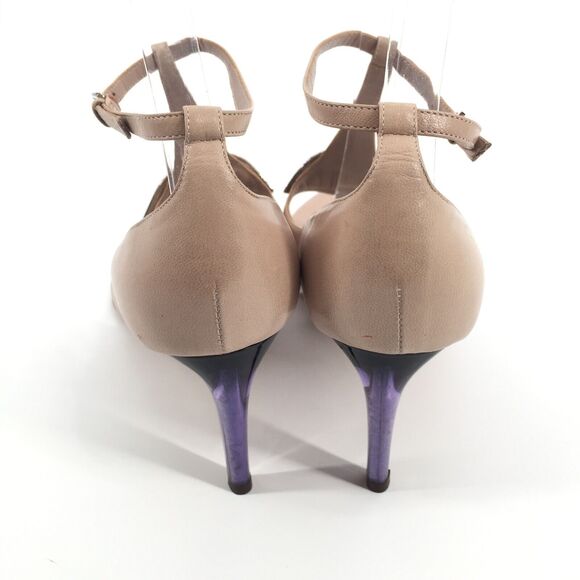 Tom Ford for Yves Saint Laurent Dali Lip Open Toe High Heels 37 Beige Tan Purple - Picture 3 of 8